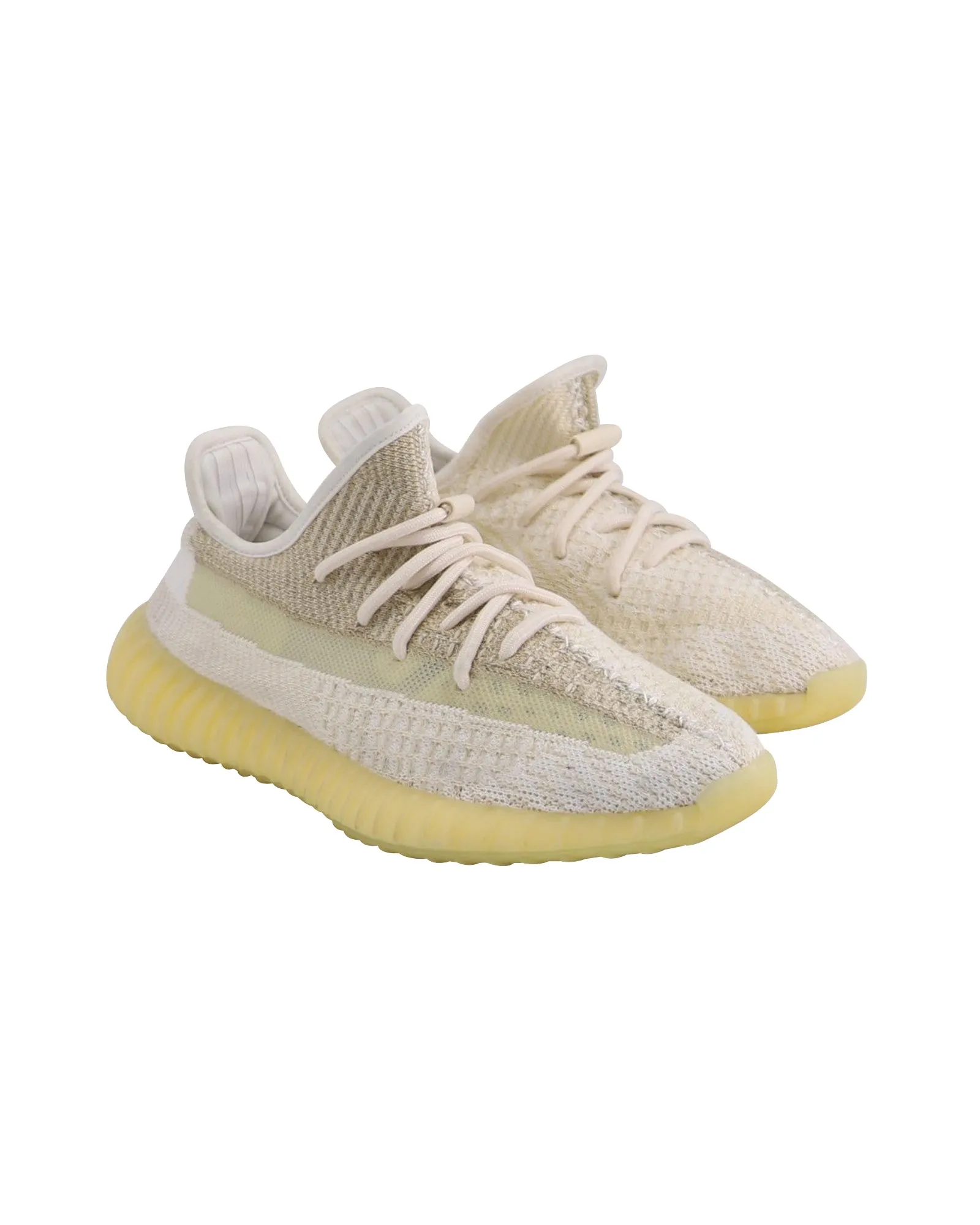 Adidas Yeezy Boost 350 V2 Low Top Sneakers in Cream Prime Knit Polyester