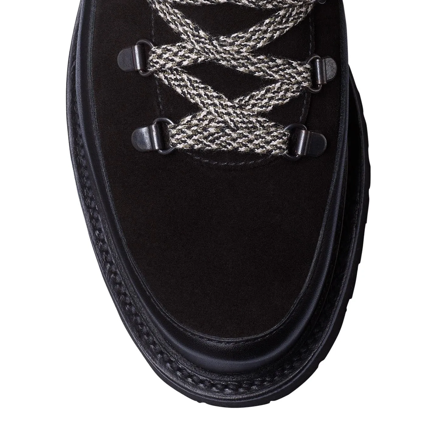 Annie Black Wax Calf & Black Suede