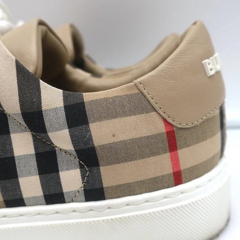 Burberry Vintage Check and Leather Low Top Sneakers Archive Beige Size 35.5