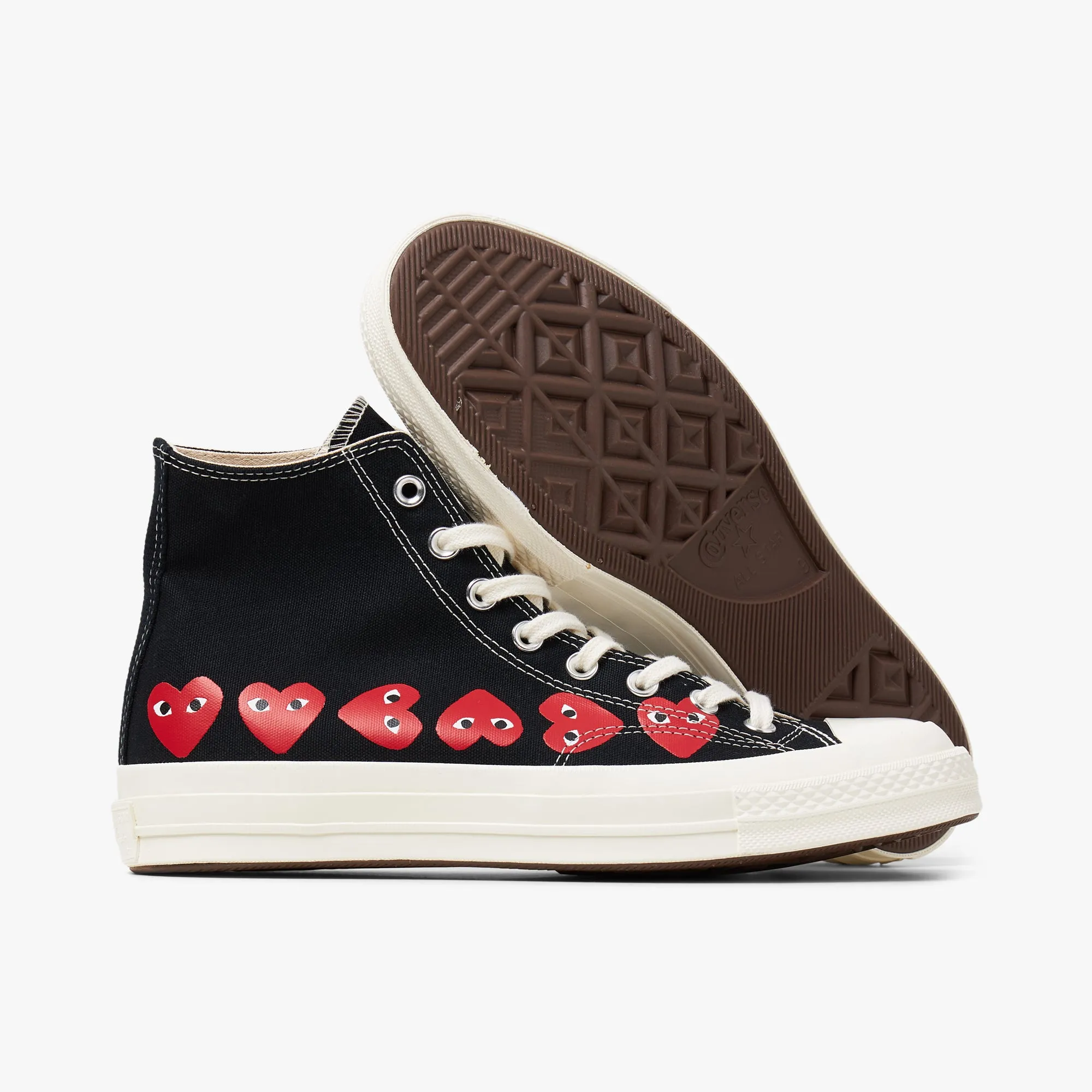 Converse x COMME des GARÇONS PLAY Chuck Taylor Hi Multi Heart Black