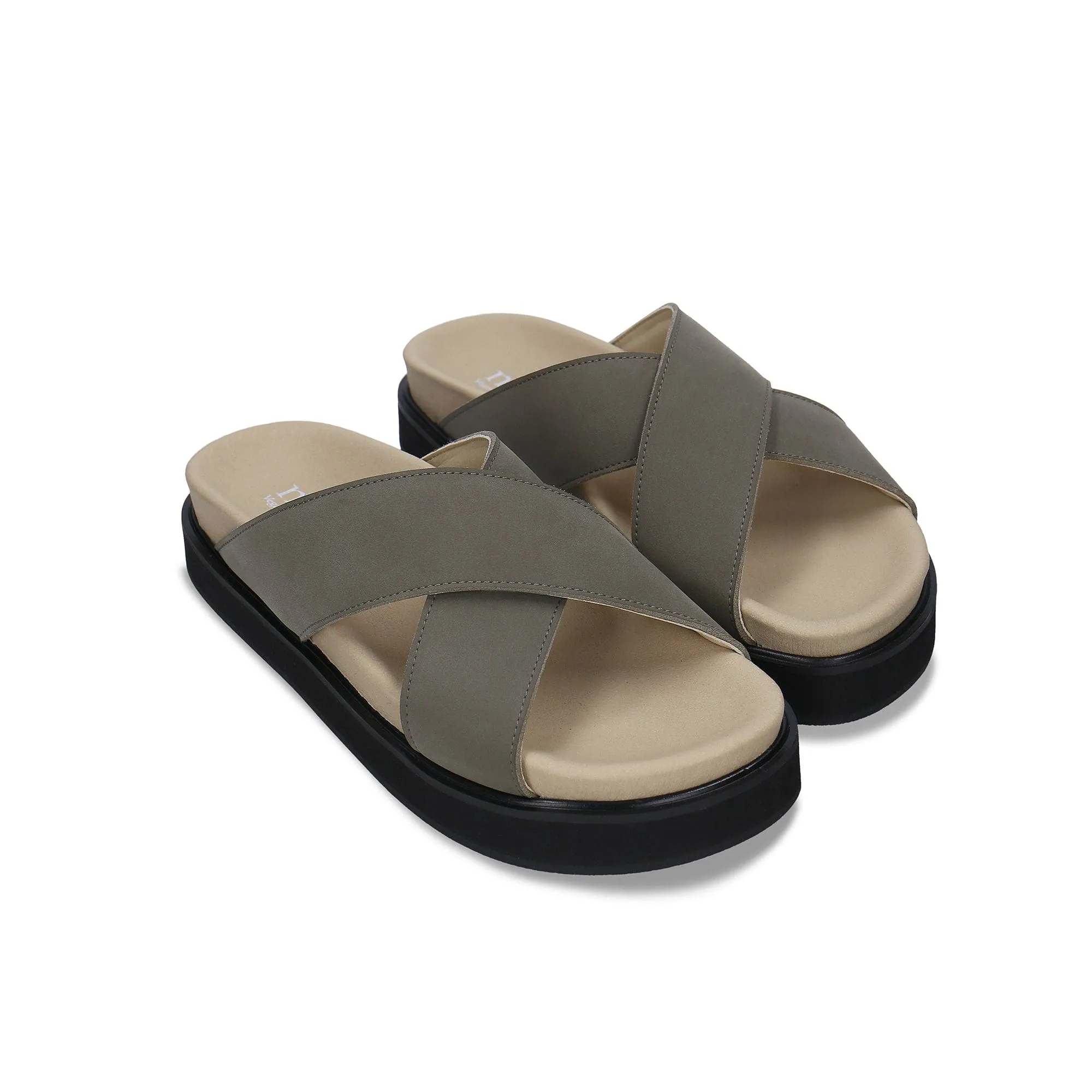 Davu Unisex Vegan Microfibre Cross Platform Sandals | Green