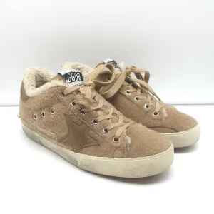 Golden Goose Superstar Shearling Low-Top Sneakers Beige Size 36