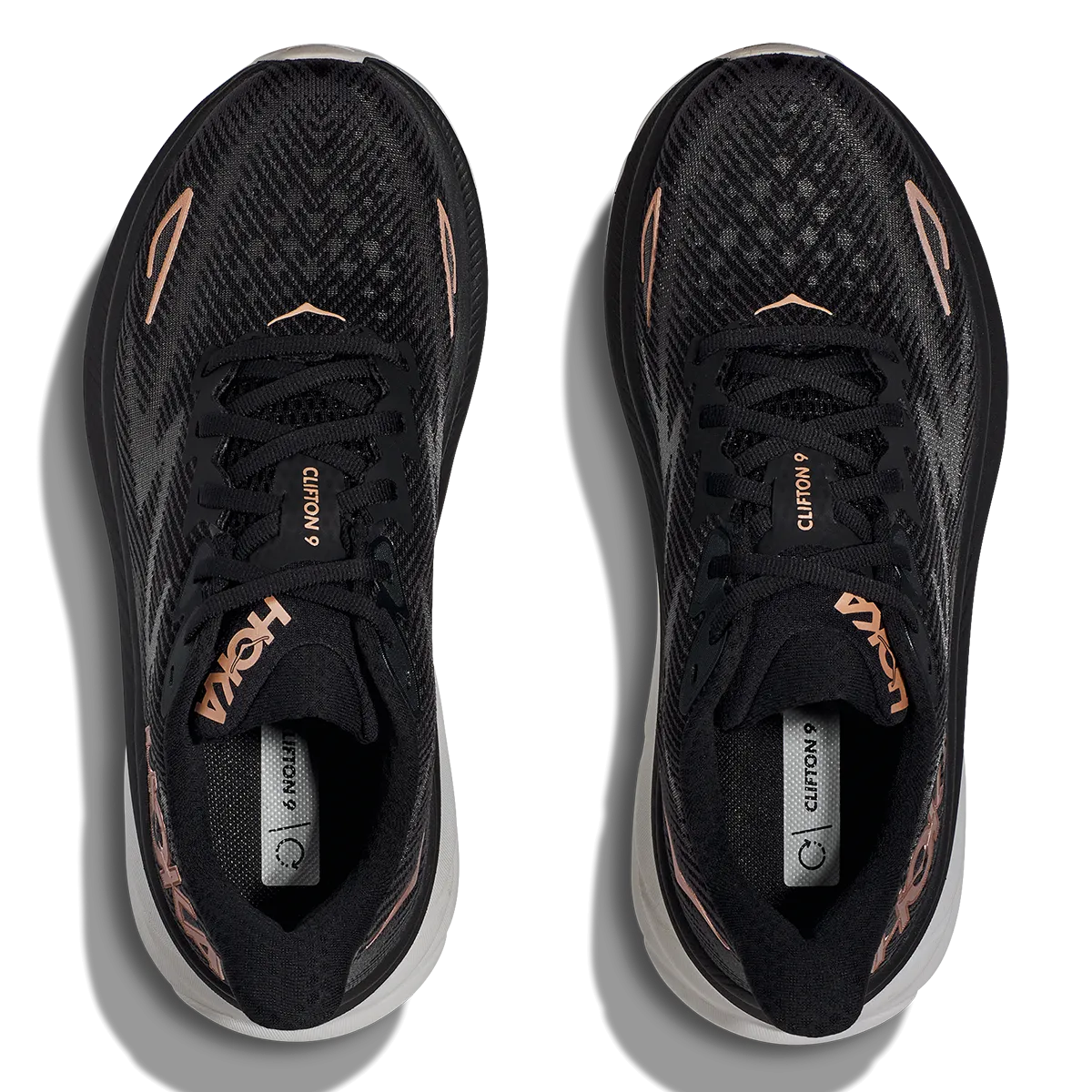 Hoka Clifton 9 - Black - Rose Gold