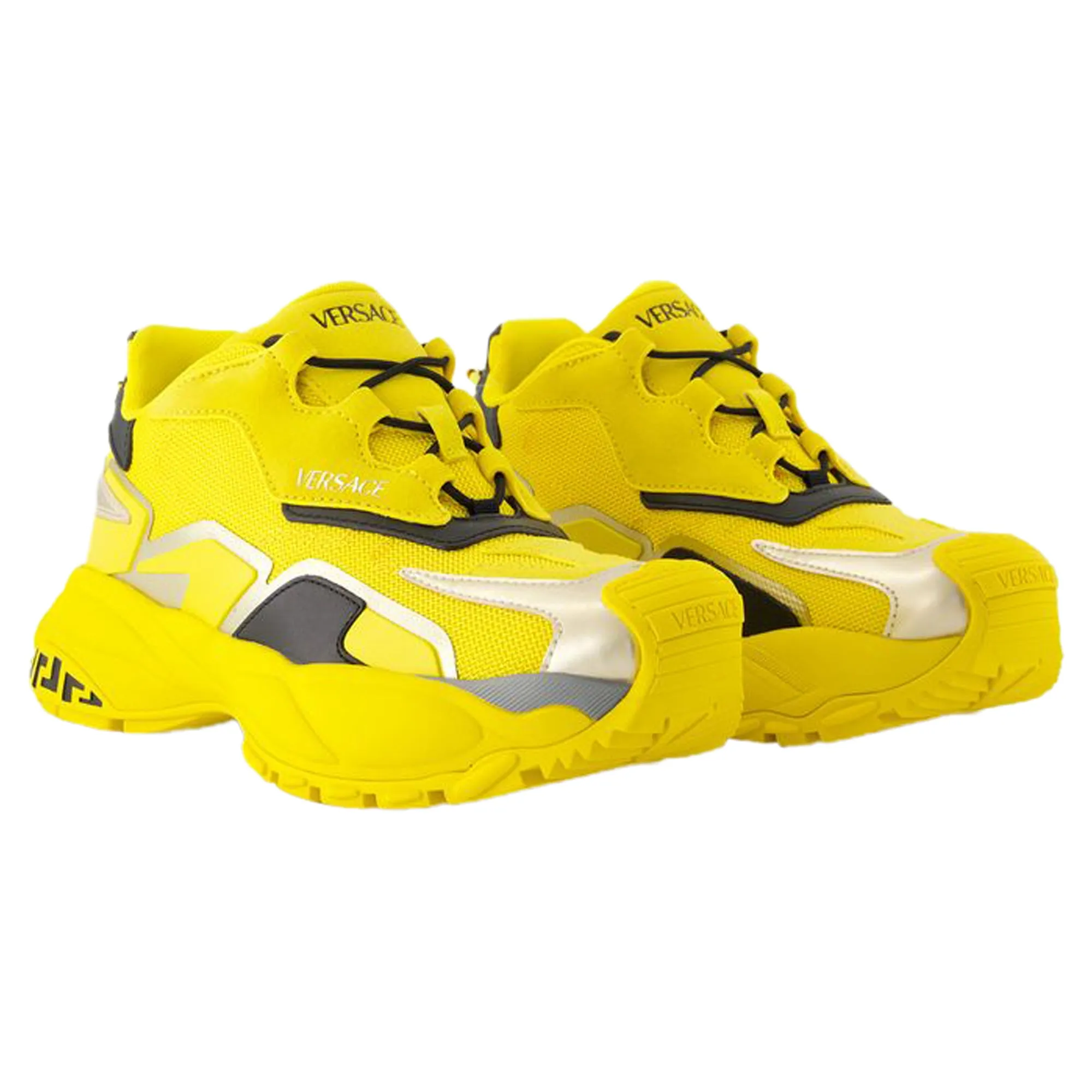 Low Top Sneakers - Versace - Leather - Yellow