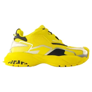 Low Top Sneakers - Versace - Leather - Yellow
