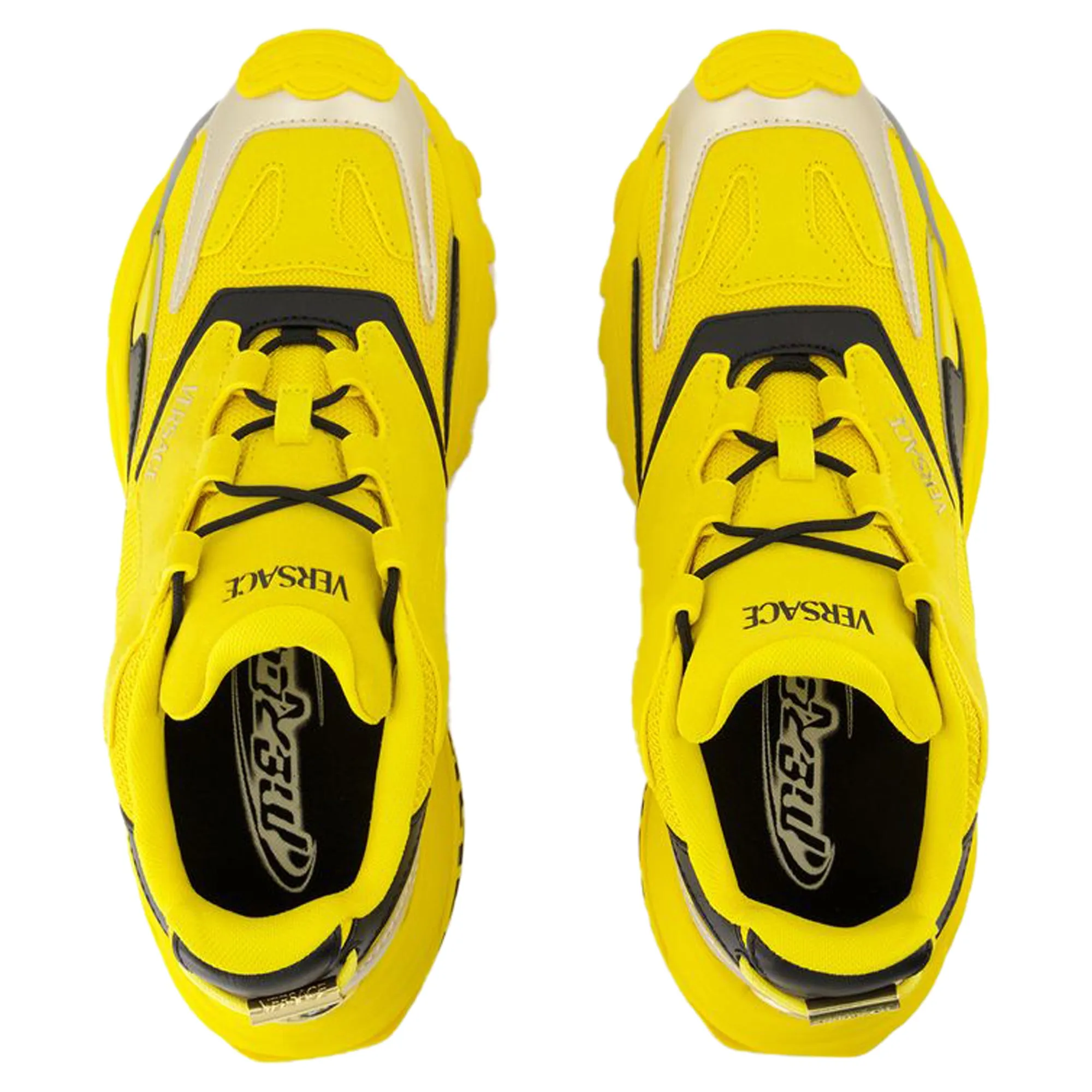 Low Top Sneakers - Versace - Leather - Yellow