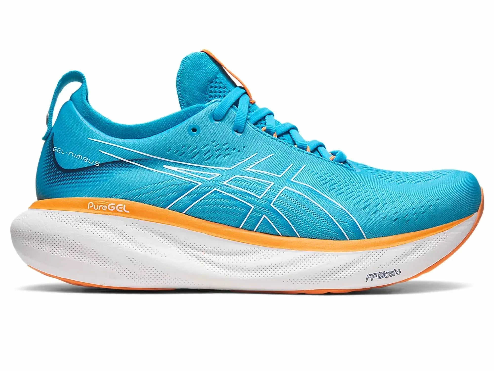 Men's Gel Nimbus 25 Running Shoes In Island Blue/sun Peach