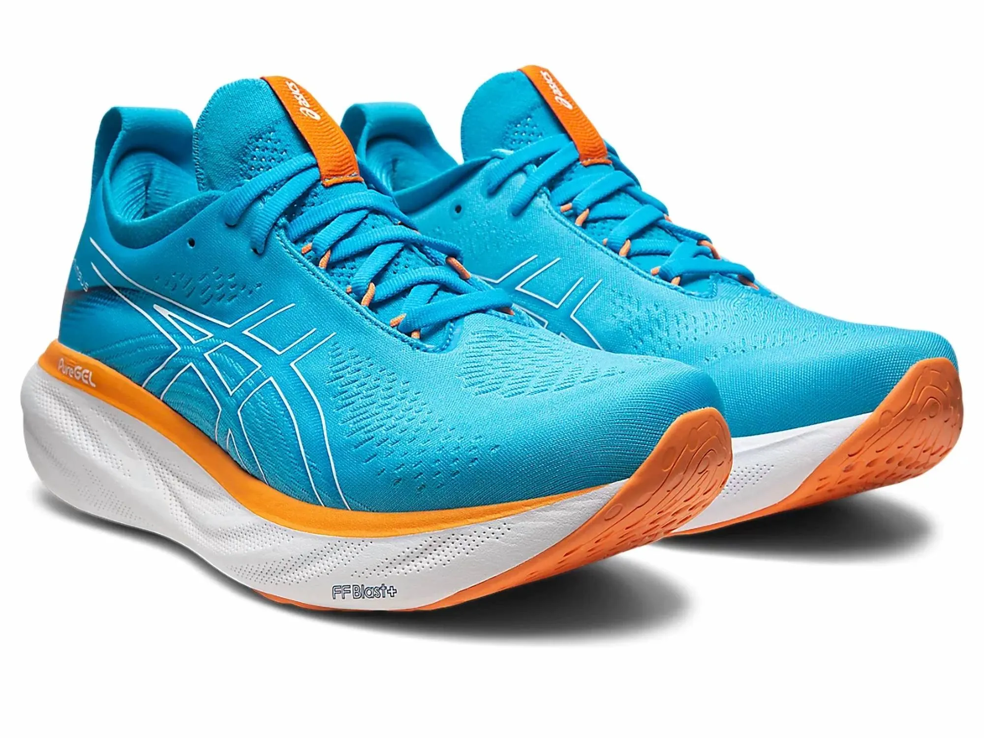 Men's Gel Nimbus 25 Running Shoes In Island Blue/sun Peach