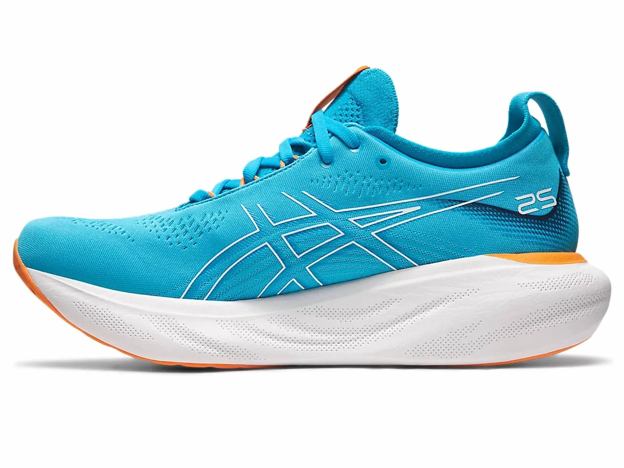 Men's Gel Nimbus 25 Running Shoes In Island Blue/sun Peach