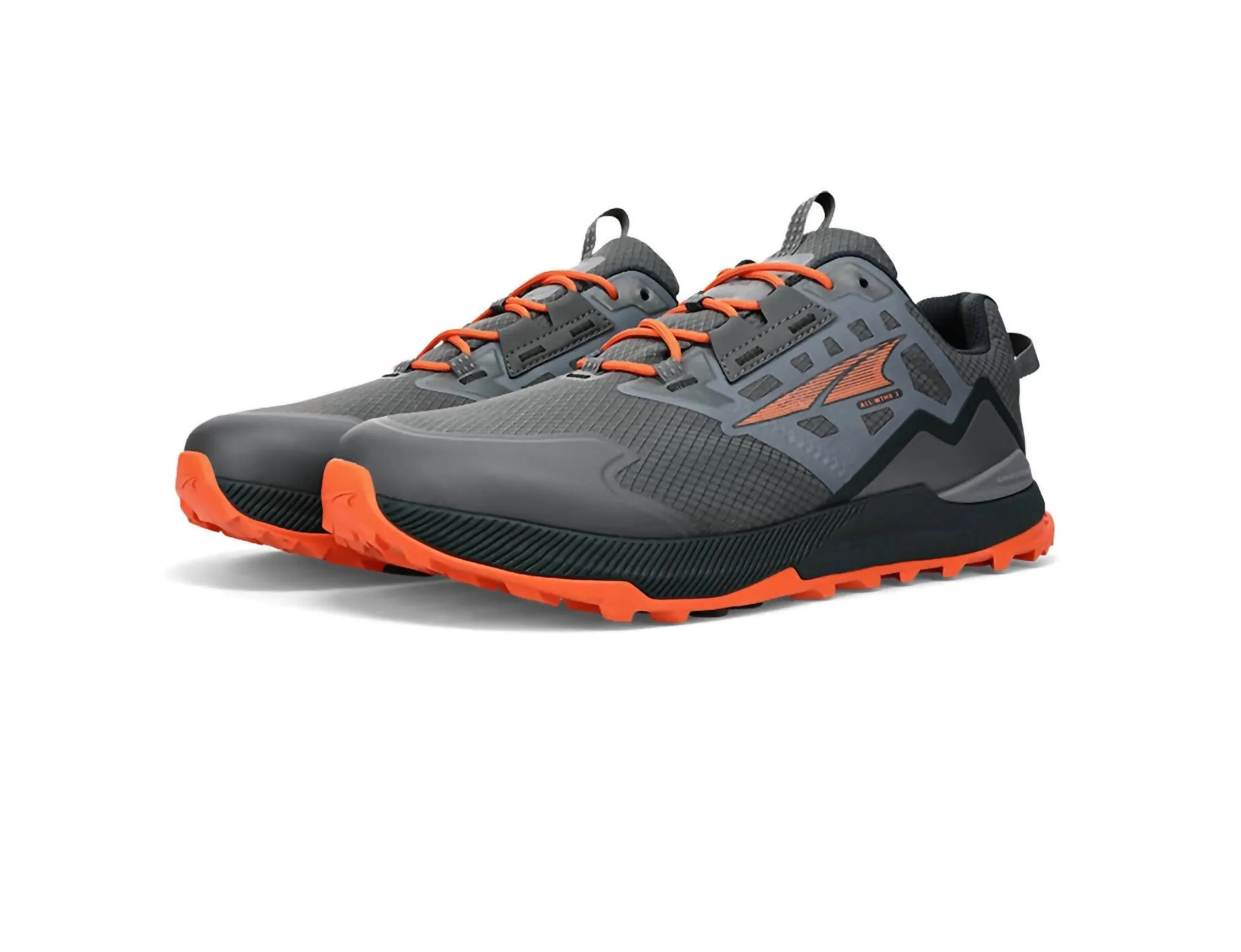 Men's Lone Peak All-Weather Low 2 Trail Shoes In Grey/orange