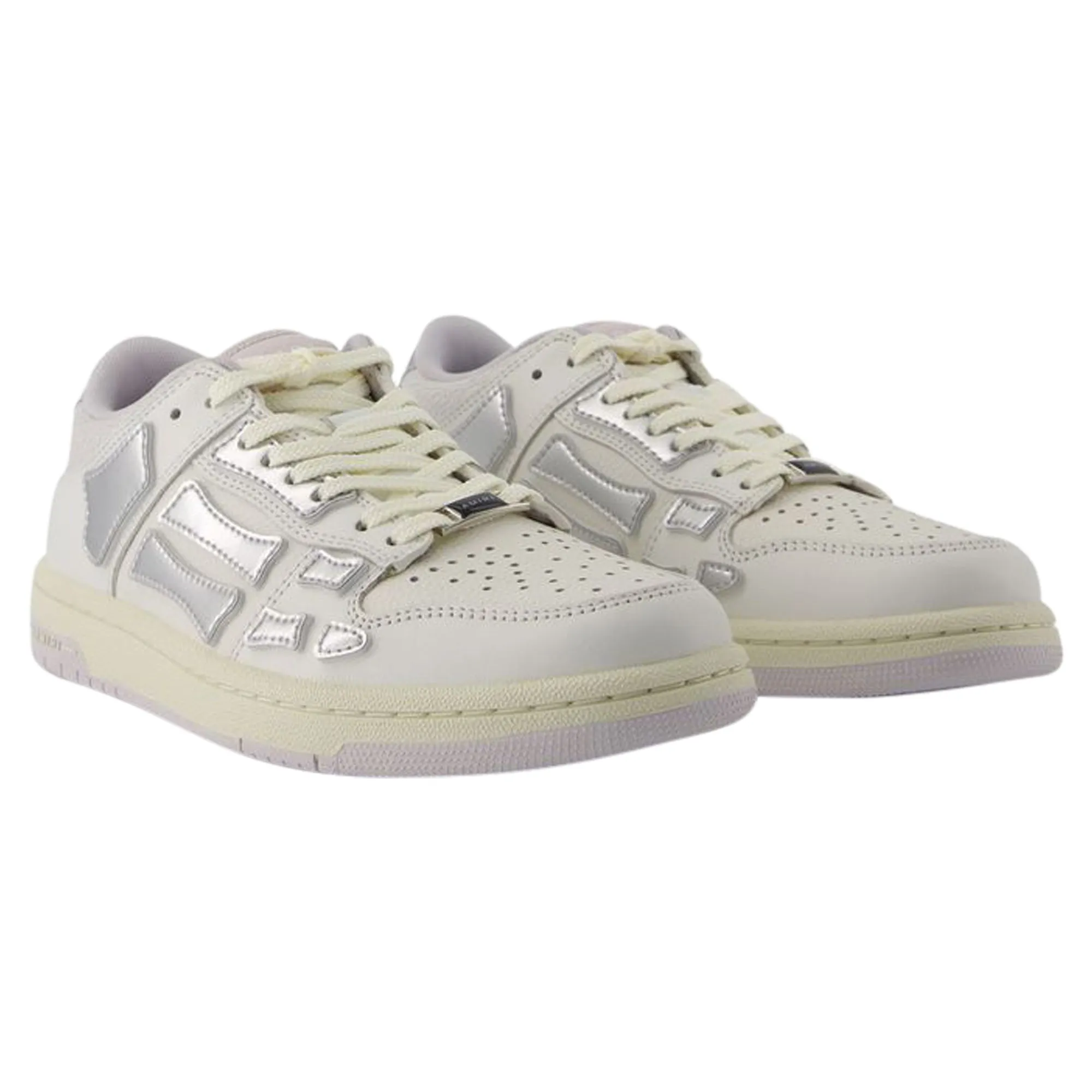 Metallic Skel Top Low Sneakers - Amiri - Synthetic - White