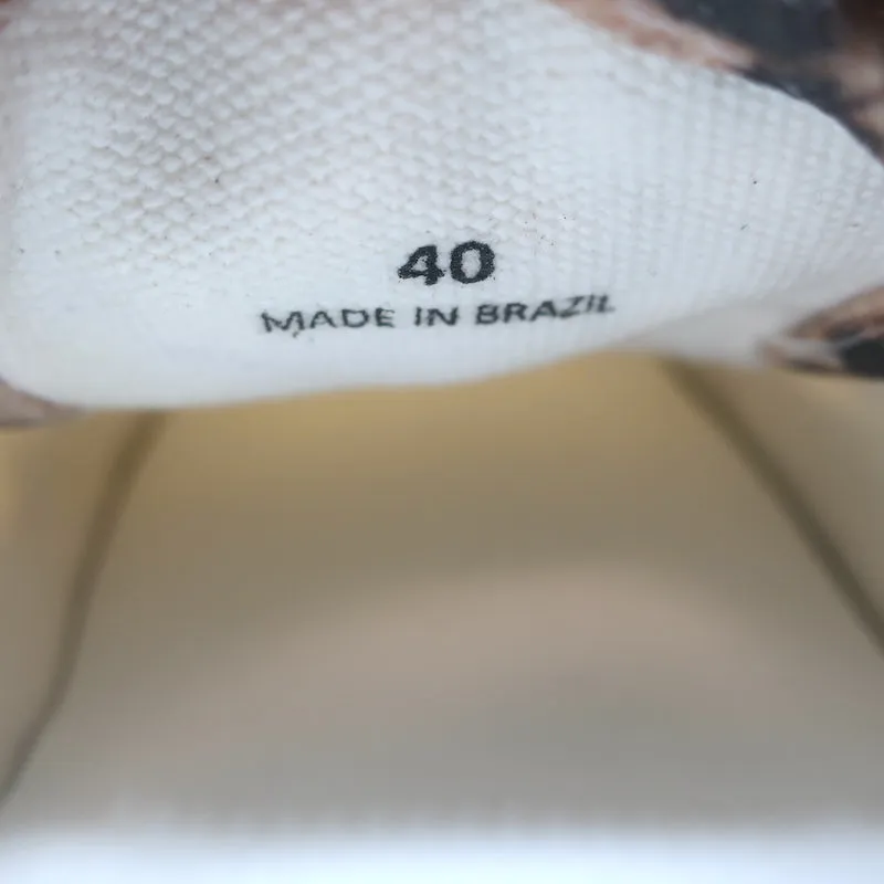 RE/DONE 70s Low Top Skate Sneakers Faded Leopard Print Canvas Size 40 NEW