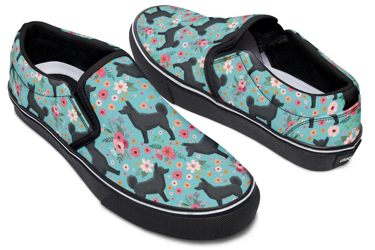 Schipperke Flower Slip-On Shoes