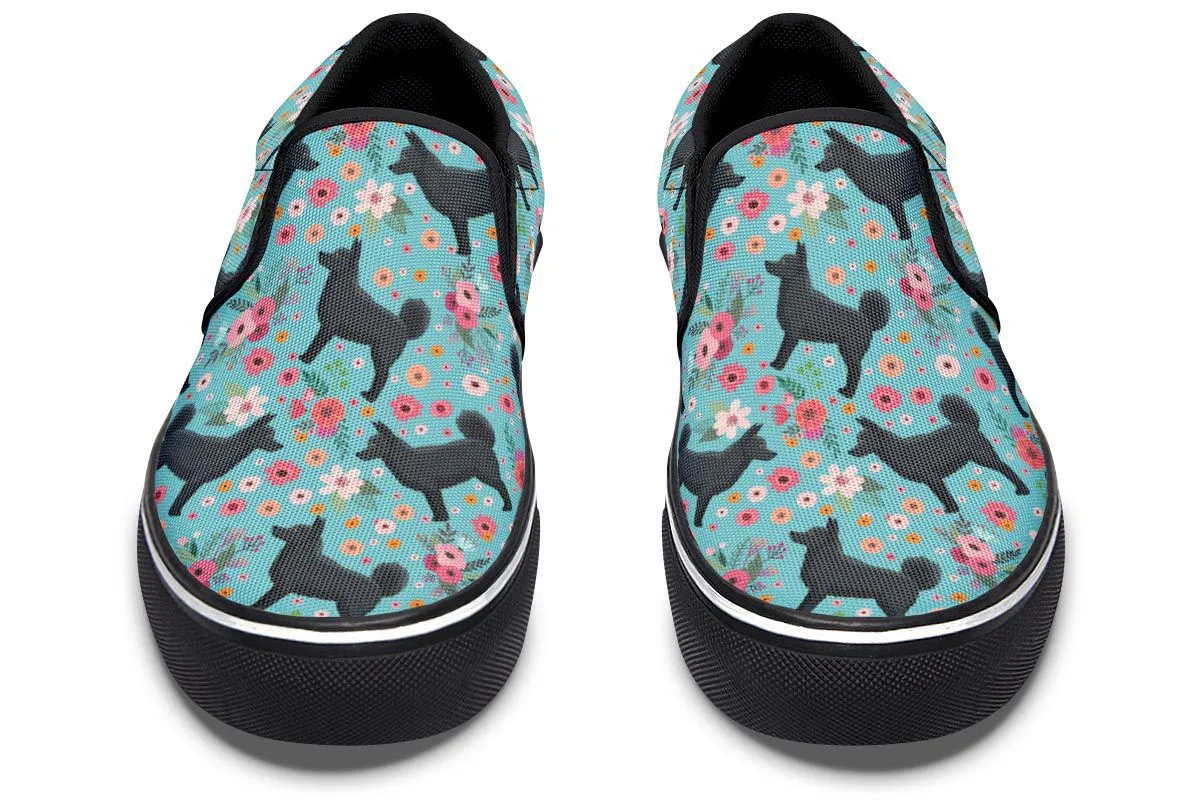 Schipperke Flower Slip-On Shoes