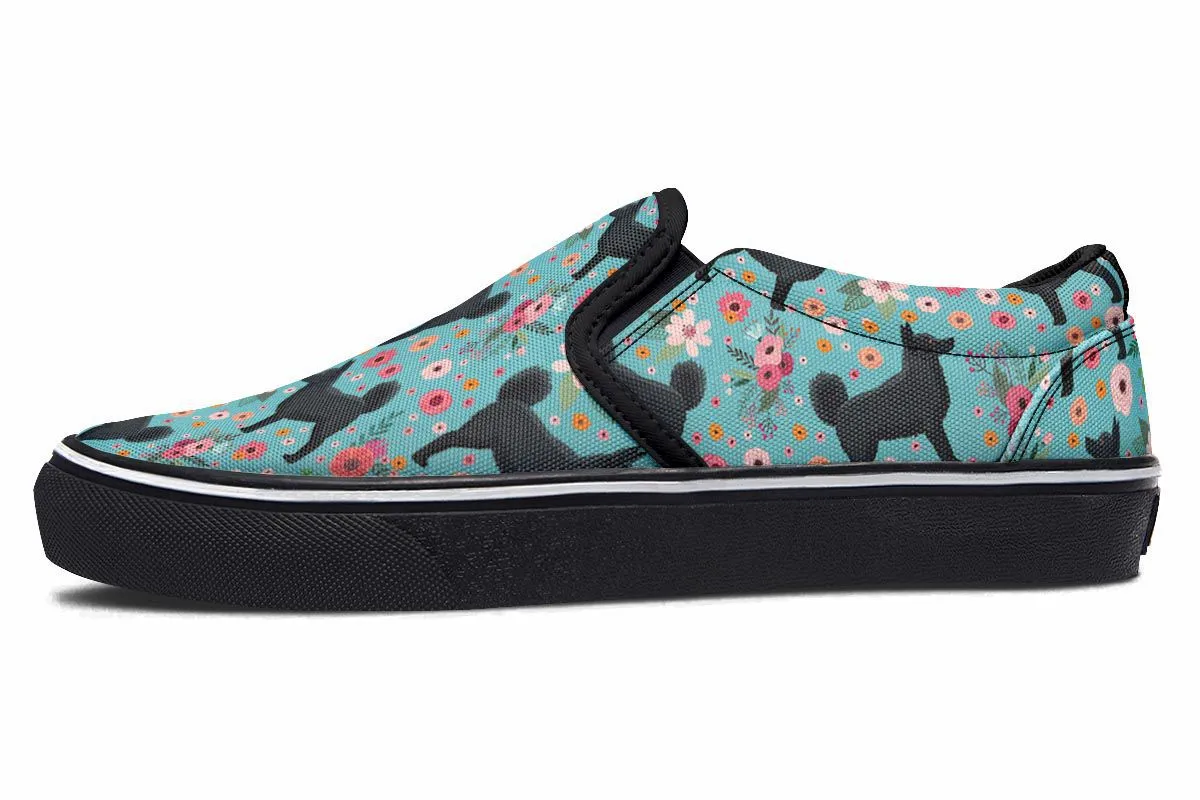Schipperke Flower Slip-On Shoes
