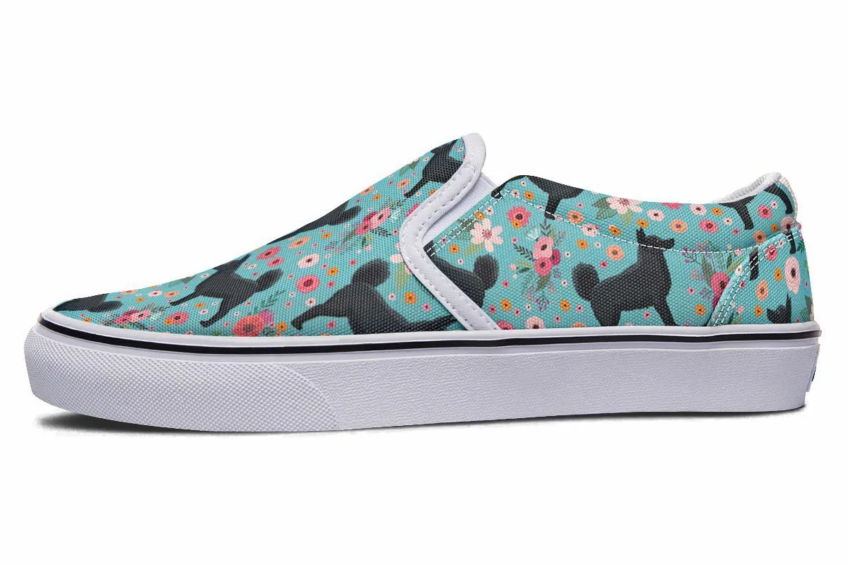 Schipperke Flower Slip-On Shoes
