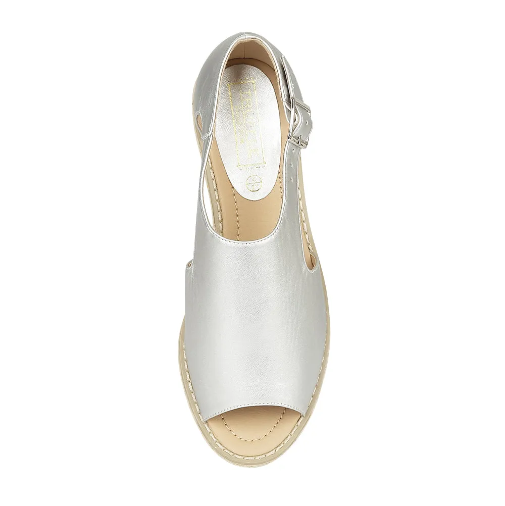 Silver Flat Shoes