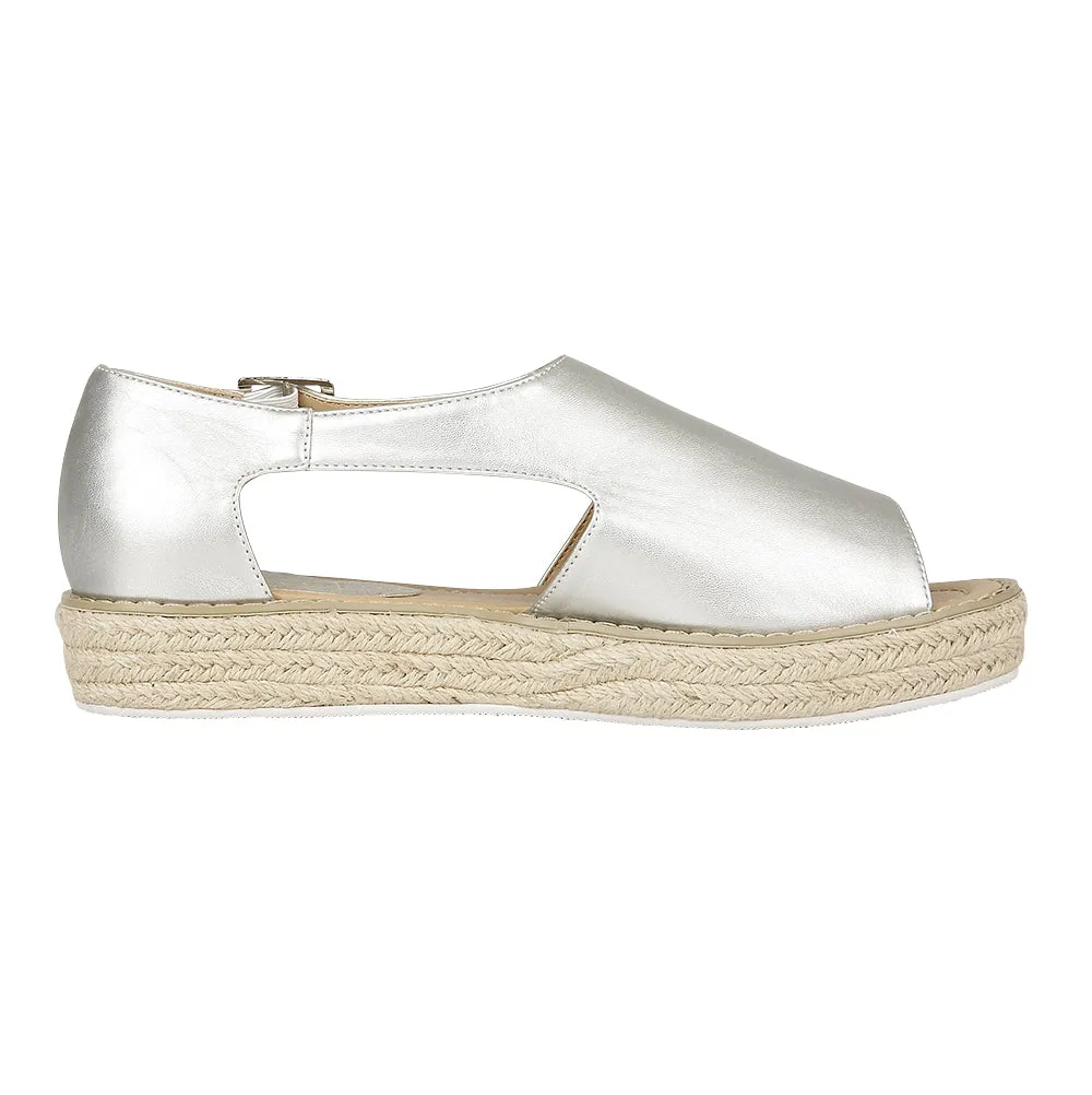 Silver Flat Shoes