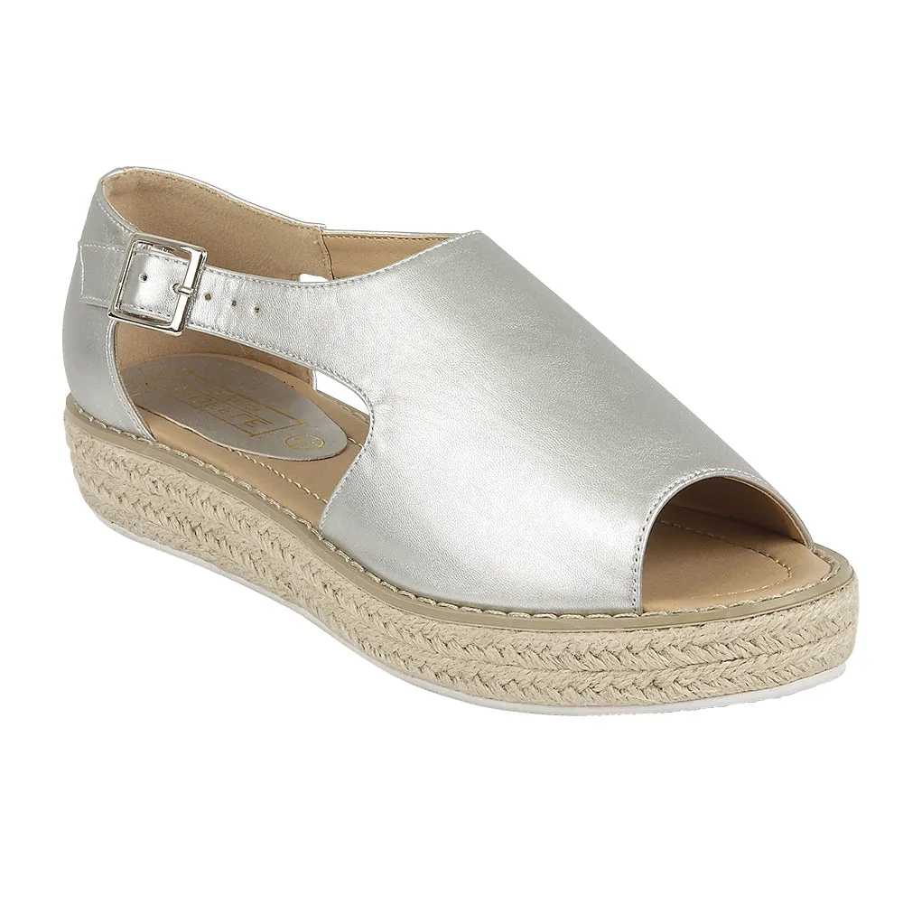 Silver Flat Shoes