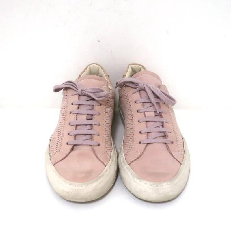 Woman by Common Projects Achilles Low Top Sneakers Pink Perforated Suede Size 38