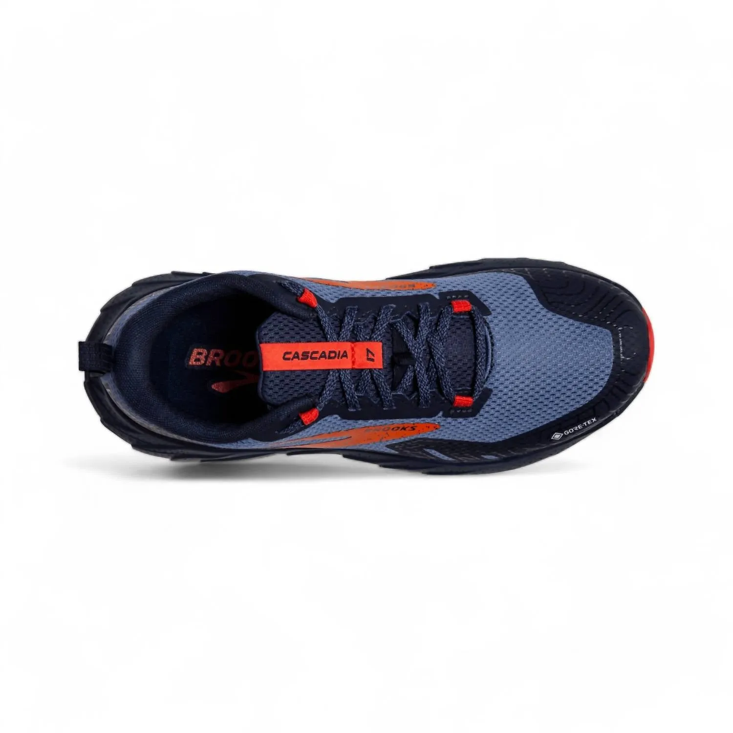 Womens Cascadia 17 Gtx Running Shoes In Navy/bittersweet/peacoat