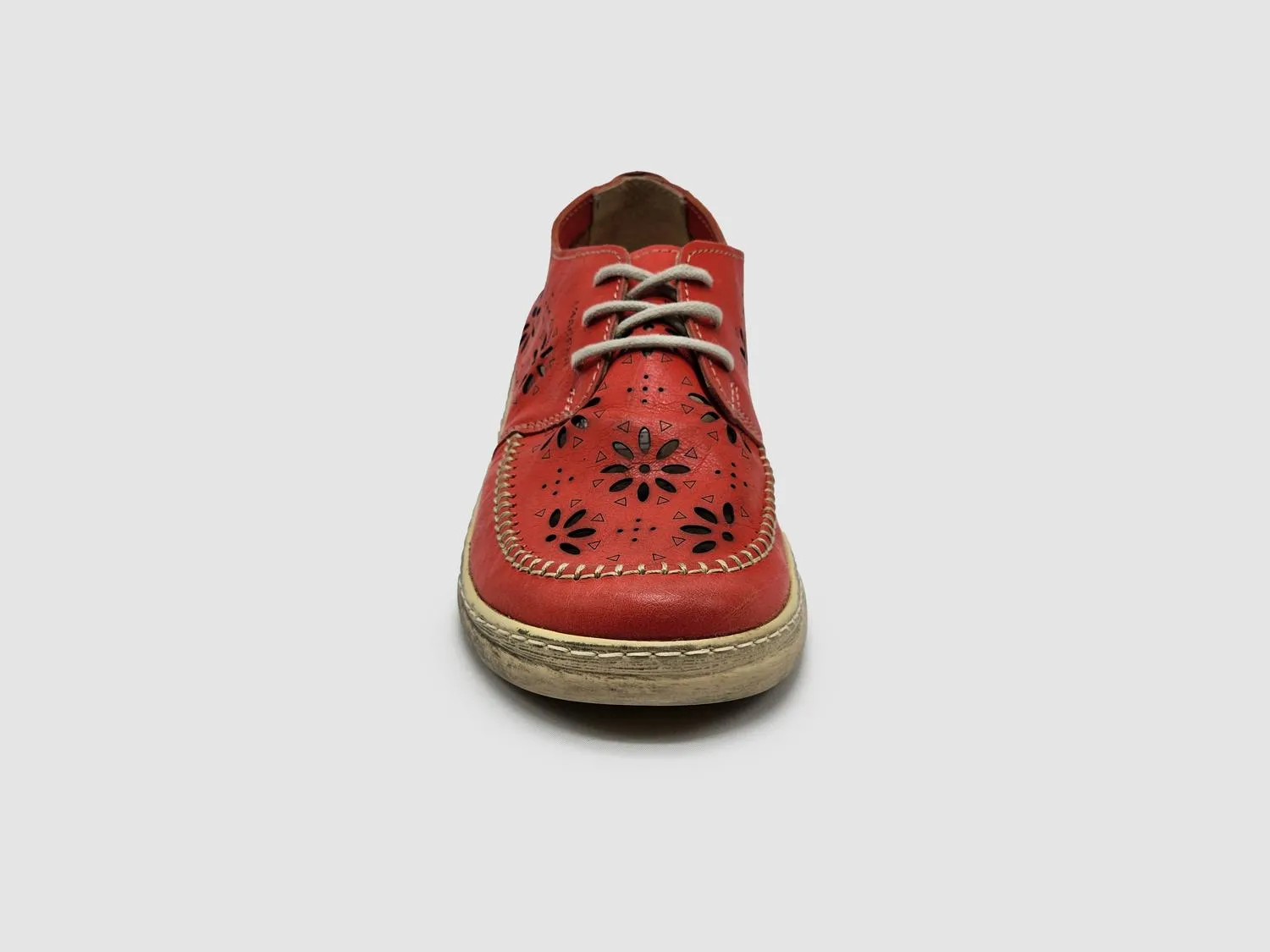 Women's Timeless Flower Low-Top Leather Shoes In Red