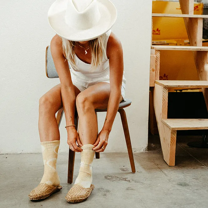 Woven Slide in Honey   No Stripes