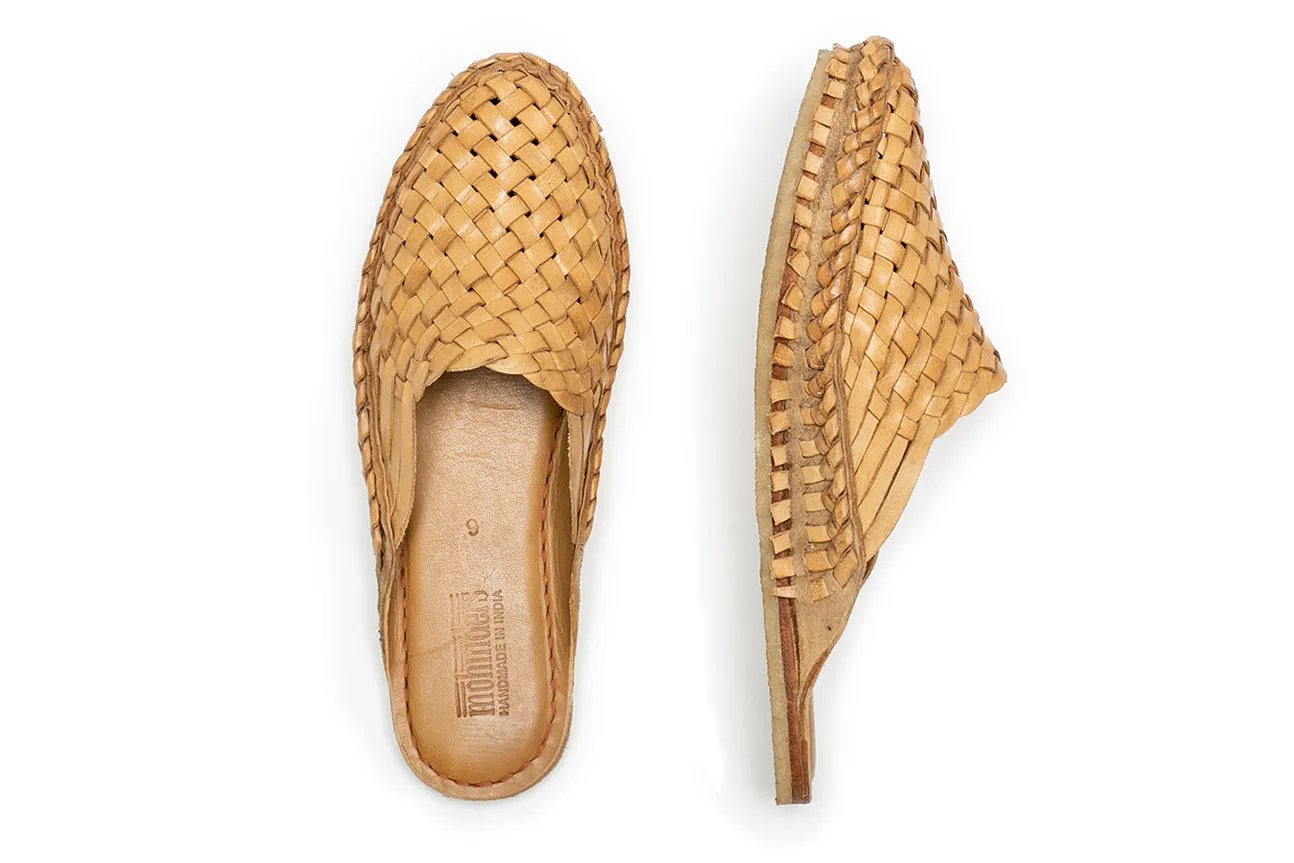 Woven Slide in Honey   No Stripes