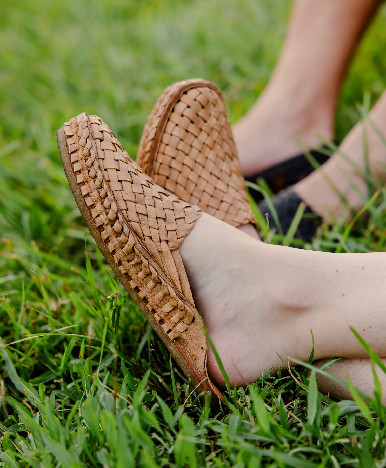 Woven Slide in Honey   No Stripes