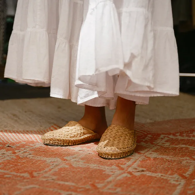 Woven Slide in Honey   No Stripes